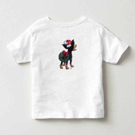 Sterrennacht Festive Chihuhua in Santa Hat Kinder Shirts (Achterkant)