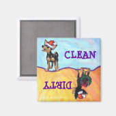 Sterrennacht Festive Chihuhua in Santa Hat Magneet (Voorkant / Achterkant)