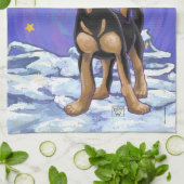 Sterrennacht Festive Chihuhua in Santa Hat Theedoek (Gevouwen)