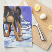 Sterrennacht Festive Chihuhua in Santa Hat Theedoek (Quarter Fold)