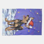 Sterrennacht Festive Chihuhua in Santa Hat Theedoek (Horizontaal)