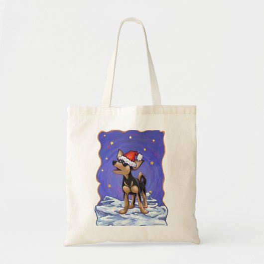 Sterrennacht Festive Chihuhua in Santa Hat Tote Bag (Voorkant)