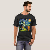 Sterrennacht Finse Lappenhond Van Gogh Lover T-shirt (Voorkant volledig)