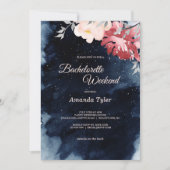 Sterrennacht Floral Bachelorette Weekend Kaart (Voorkant)