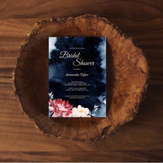 Sterrennacht Floral Bridal Shower Kaart