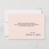 Sterrennacht Floral Wedding Dank je platte Kaart (Achterkant)