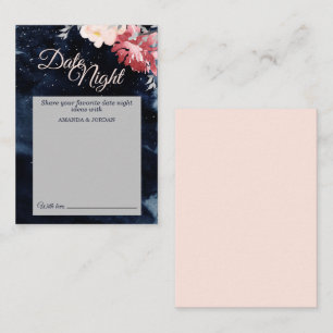 Sterrennacht Floral Wedding Date Night Advice Kaar Advieskaart