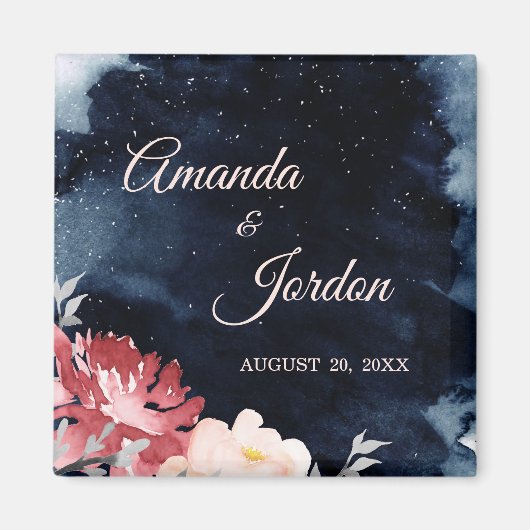 Sterrennacht Floral Wedding Magnet (Voorkant)