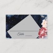 Sterrennacht Floral Wedding Place Card Plaatskaartje (Voorkant)