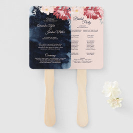 Sterrennacht Floral Wedding Program Hand Fan Handwaaier