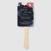 Sterrennacht Floral Wedding Program Hand Fan Handwaaier (Voorkant)