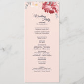 Sterrennacht Floral Wedding Programme Programmakaart (Achterkant)