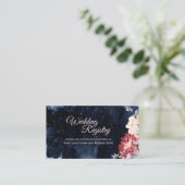 Sterrennacht Floral Wedding Registry Informatiekaartje (Staand voorkant)