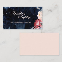 Sterrennacht Floral Wedding Registry Informatiekaartje