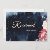 Sterrennacht Floral Wedding Reserved Sign (Voorkant)