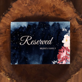 Sterrennacht Floral Wedding Reserved Sign