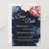 Sterrennacht Floral Wedding Save the Date (Voorkant)