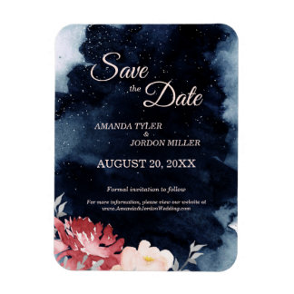 Sterrennacht Floral Wedding Save the Date Magnet Magneet