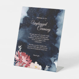 Sterrennacht Floral Wedding Unplugged Ceremony Reclamebord Met Voetstuk
