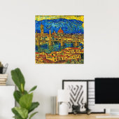 Sterrennacht Florence Italië Poster (Thuiskantoor)