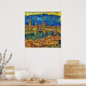 Sterrennacht Florence Italië Poster (Keuken)