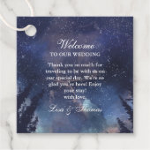 Sterrennacht Forest bruiloft Bedankjes Labels (Voorkant)