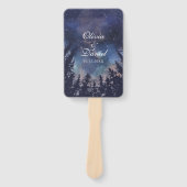 Sterrennacht Forest bruiloft programma Handwaaier (Voorkant)