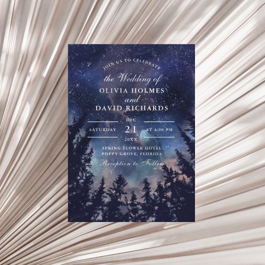 Sterrennacht Forest bruiloft uitnodiging