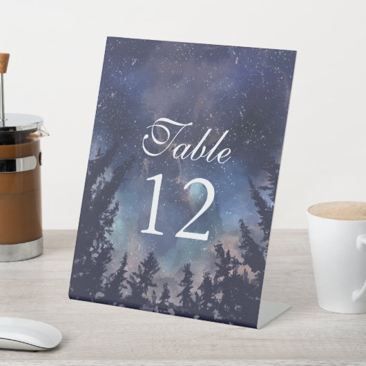 Sterrennacht Forest Trouwtafel Nummers Reclamebord Met Voetstuk (Insitu)