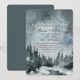 Sterrennacht | Forest Waterverf Wedding Kaart