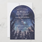 Sterrennacht Forest Wedding Arch Shape Invitation Kaart (Voorkant)