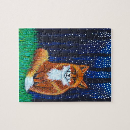 Sterrennacht Fox Legpuzzel (Horizontaal)