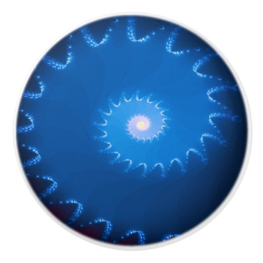Sterrennacht Fractal Ceramic Knob. Keramische Knop (Voorkant)