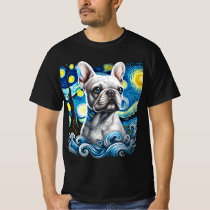 Sterrennacht Franse Bulldog T-shirt – Artistic Dog