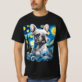 Sterrennacht Franse Bulldog T-shirt – Artistic Dog