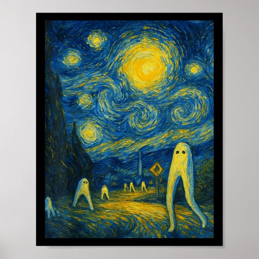 Sterrennacht Fresno Nightcrawler Van Gogh Hallowee Poster (Voorkant)