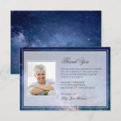 Sterrennacht Funeral Hartelijk dank | Memorial Car Bedankkaart (Voorkant / Achterkant)