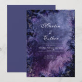 Sterrennacht Galaxy huwelijksuitnodiging Kaart (Voorkant / Achterkant)