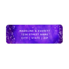 Sterrennacht Galaxy Paars Wedding Return Address Etiket