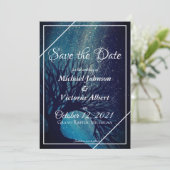 Sterrennacht Galaxy Tree Save the Date Wedding Kaart (Staand voorkant)