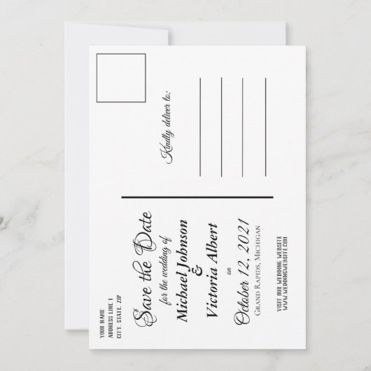 Sterrennacht Galaxy Tree Save the Date Wedding Kaart (Achterkant)