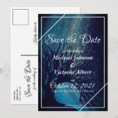 Sterrennacht Galaxy Tree Save the Date Wedding Kaart (Voorkant / Achterkant)