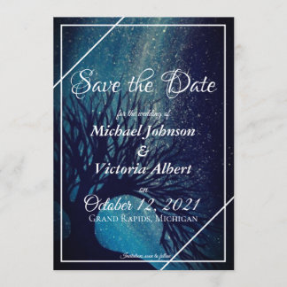 Sterrennacht Galaxy Tree Save the Date Wedding Kaart