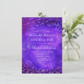 Sterrennacht Galaxy Waterverf bruiloft uitnodiging (Staand voorkant)