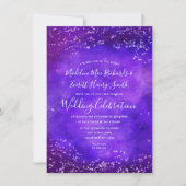 Sterrennacht Galaxy Waterverf bruiloft uitnodiging (Voorkant)