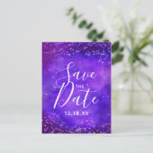 Sterrennacht Galaxy Waterverf Sla de datum op Aankondigingskaart (Staand voorkant)