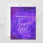 Sterrennacht Galaxy zul je mijn Bloemenmeisje zijn Kaart (Voorkant)