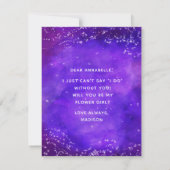 Sterrennacht Galaxy zul je mijn Bloemenmeisje zijn Kaart (Achterkant)