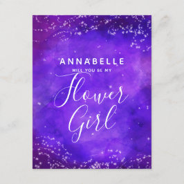 Sterrennacht Galaxy zul je mijn Bloemenmeisje zijn Kaart