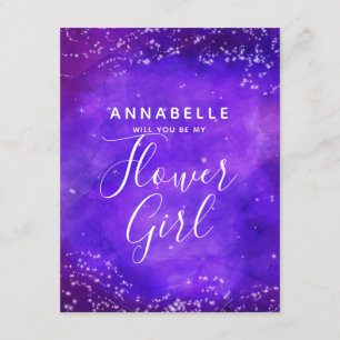 Sterrennacht Galaxy zul je mijn Bloemenmeisje zijn Kaart